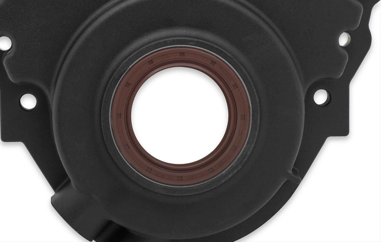 Holley Cast Aluminum Timing Covers 21-151 Covers, 1-Piece, Aluminum, Black, Chevrolet, Small Block, Without Crank Sensor, Each thumbnail 3