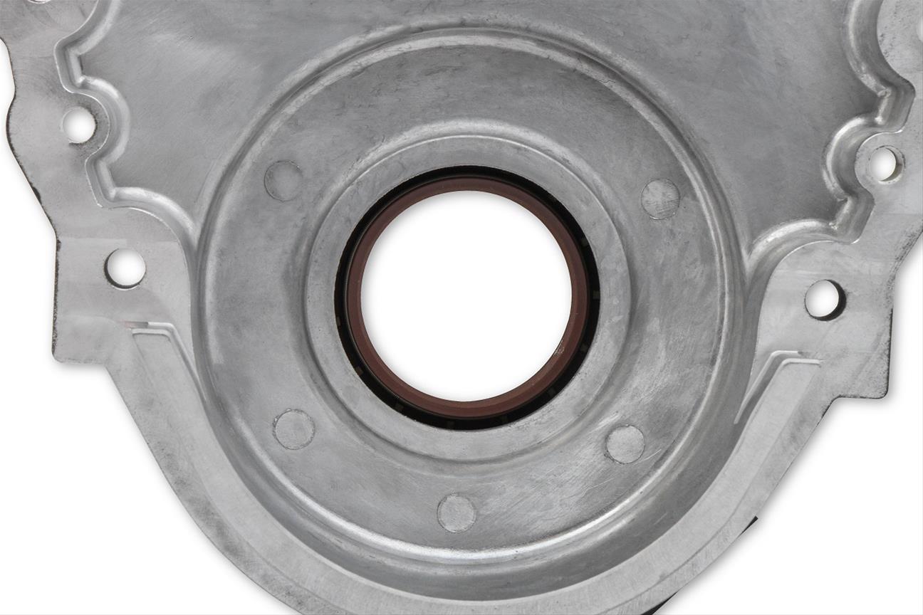 Holley Cast Aluminum Timing Covers 21-151 Covers, 1-Piece, Aluminum, Black, Chevrolet, Small Block, Without Crank Sensor, Each thumbnail 2