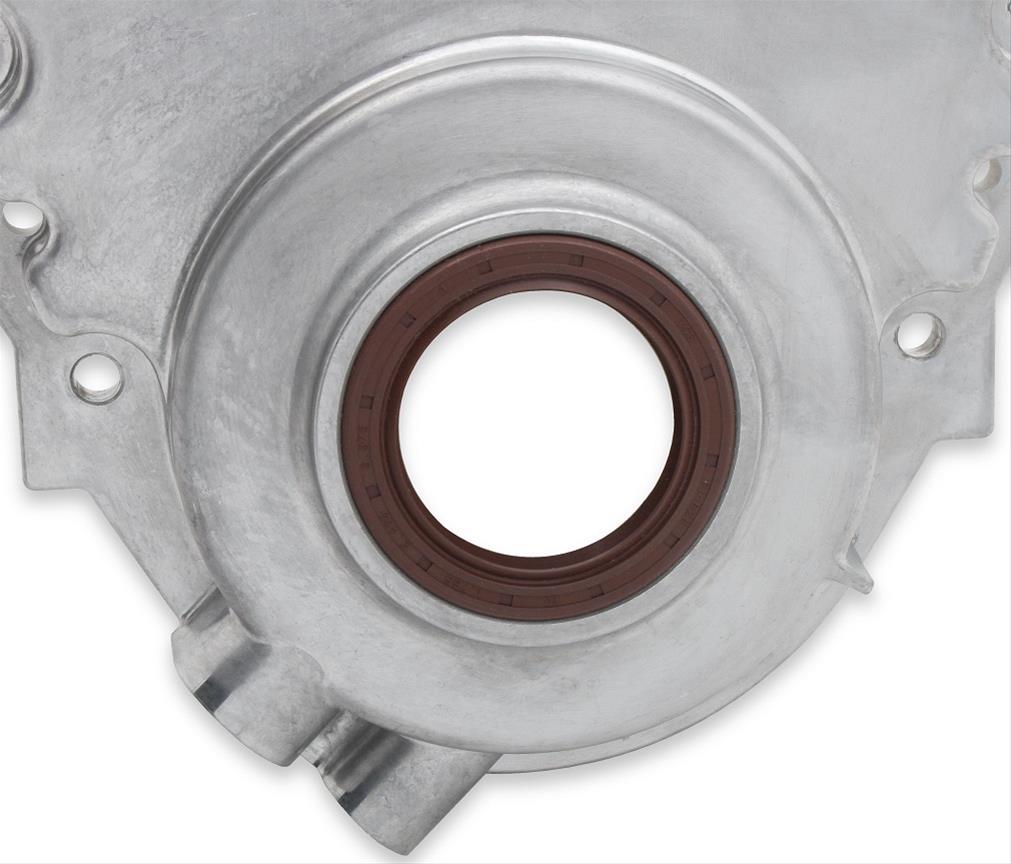 Holley Cast Aluminum Timing Covers 21-152 Covers, 1-Piece, Aluminum, Natural, Chevrolet, Small Block, With Crank Sensor, Each thumbnail 3