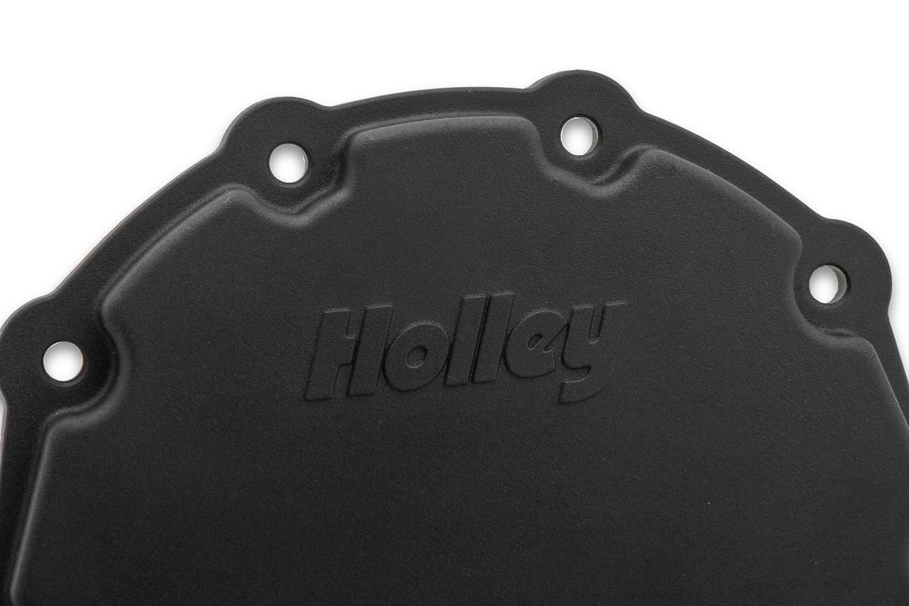 Holley Cast Aluminum Timing Covers 21-153 Covers, 1-Piece, Aluminum, Black, Chevrolet, Small Block, With Crank Sensor, Each