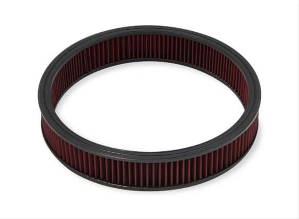 Holley Replacement Air Filter Elements 220-30 Elements, Reusable, Round, Cotton Gauze, Red, 16 in. Diameter, 3 in. Tall, Each thumbnail 2