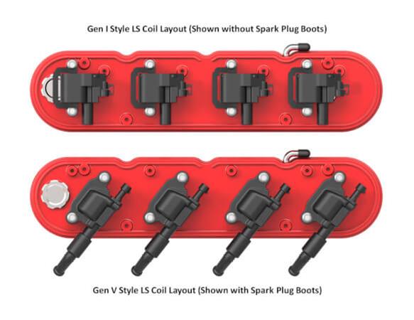 Holley Vintage Series Valve Covers 241-174 Covers, Series, Center and Perimeter Bolt, Tall, Finned, Logo, Cast Aluminum, Red, Glossy, Two-Piece, Chevy, LS, 4.8-7.0L, Pair thumbnail 2