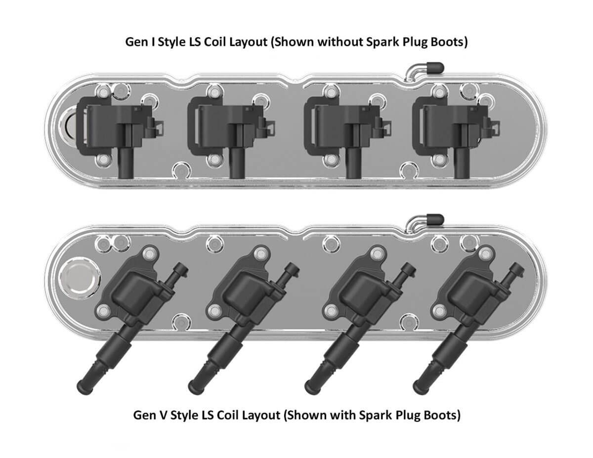 Holley Aluminum LS Valve Covers 241-176 Covers, LS, Center and Perimeter Bolt, Tall, Chevy Logo, Cast Aluminum, Polished, Two-Piece, Chevy, LS, 4.8-7.0L, Pair thumbnail 2