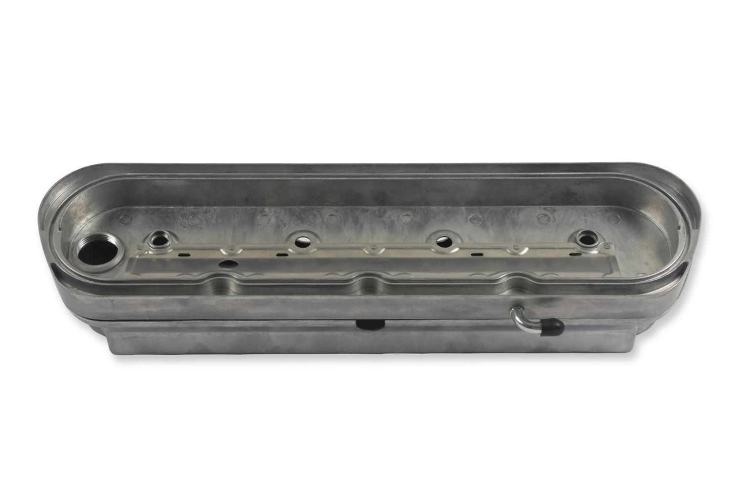 Holley 2-Piece Ford Style Valve Covers 241-185 Covers, LS Style, Cast Aluminum, Center Bolt, Plain, Cast Aluminum, Natural Finish, Two-Piece, Chevy, LS, 4.8-7.0L, Pair thumbnail 5