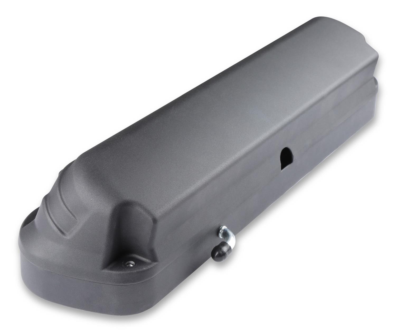 Holley 2-Piece Ford Style Valve Covers 241-187 Covers, LS Style, Cast Aluminum, Center Bolt, Plain, Cast Aluminum, Black Finish, Two-Piece, Chevy, LS, 4.8-7.0L, Pair thumbnail 2