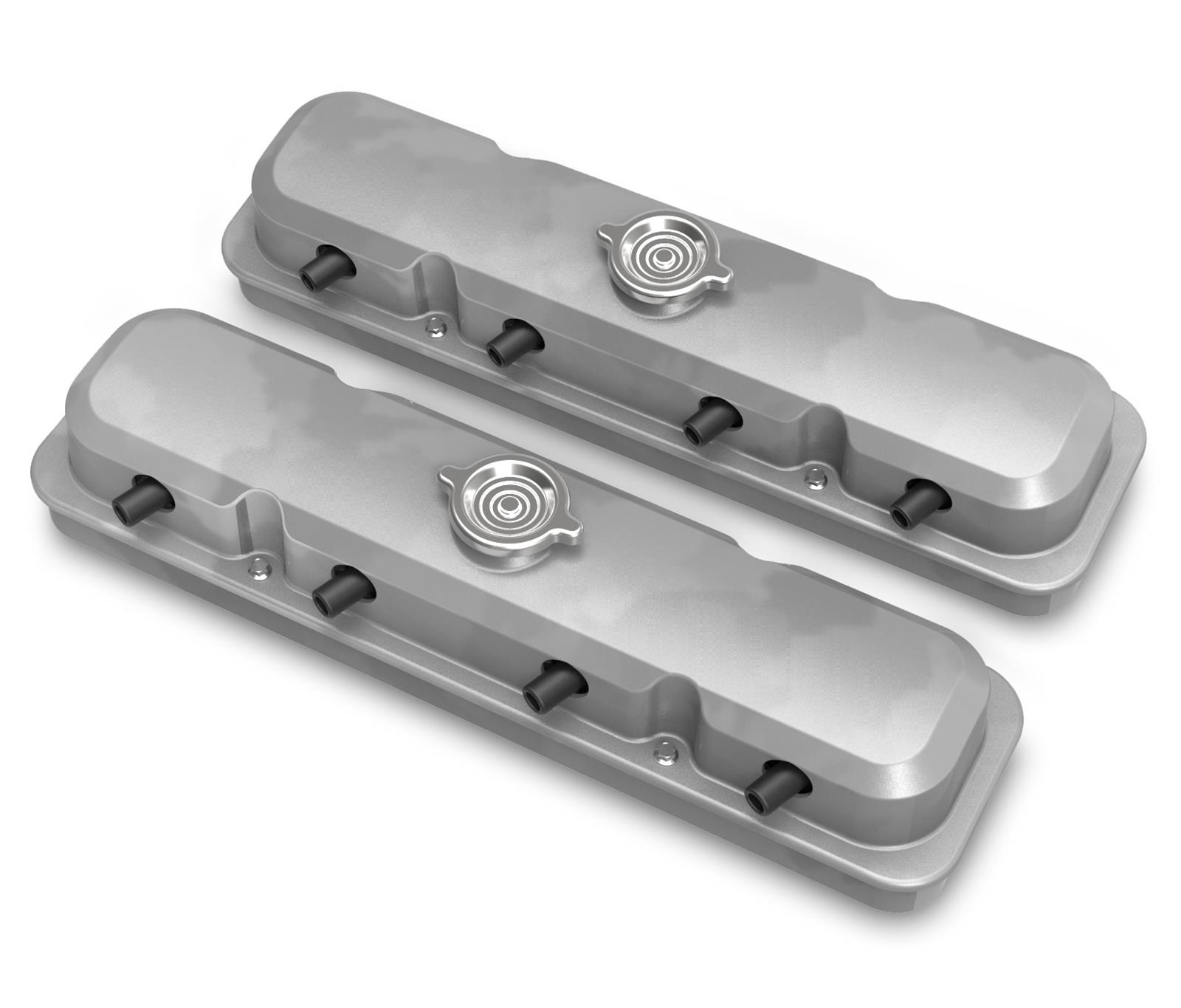 Holley LS Pontiac-Style Valve Covers 241-190 Covers, Pontiac, Cast Aluminum, Perimeter Bolt, Plain, Cast Aluminum, Natural Finish, Two-Piece, Chevy, LS, 4.8-7.0L, Pair thumbnail 4