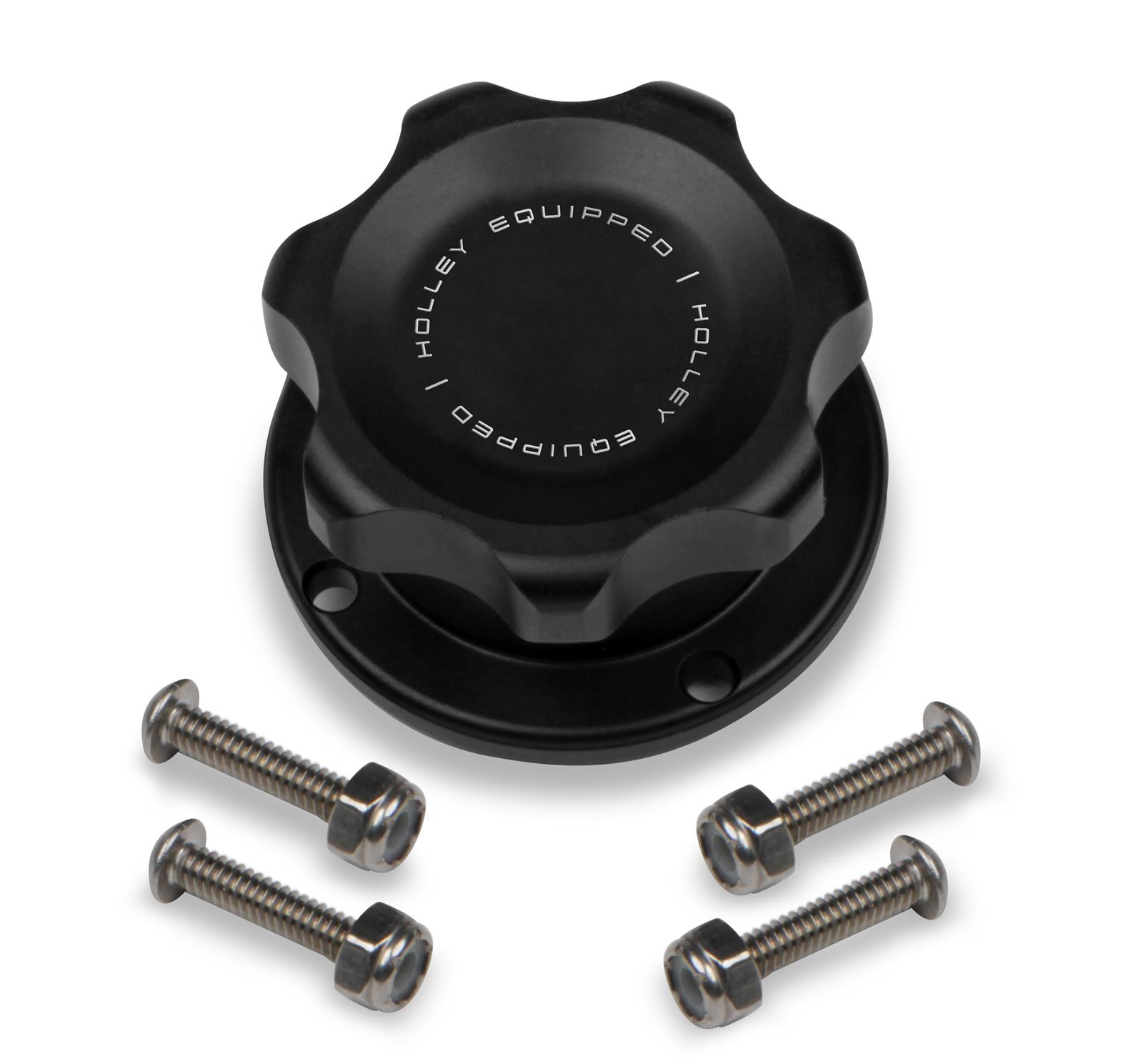 Holley Aluminum Fill Cap Kit w/Holley Aluminum 4-Bolt Bung Holley Aluminum Fill Cap Kit w/Holley Aluminum 4-Bolt Bung