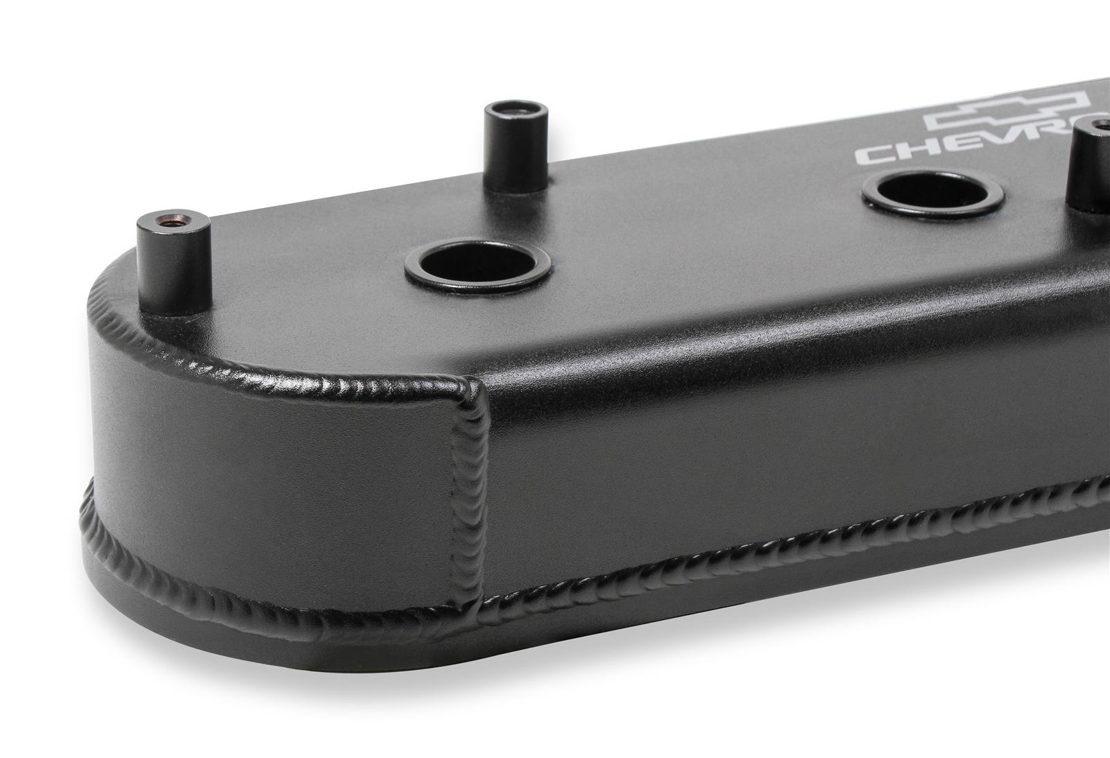 Holley Track Series Valve Covers 241-294 Covers, Series, Centerbolt, Chevrolet Logo, Cast Aluminum, Black Gloss, Baffled, Chevy, LS, 5.7L, 6.0L, 6.2L, 7.0L, Pair