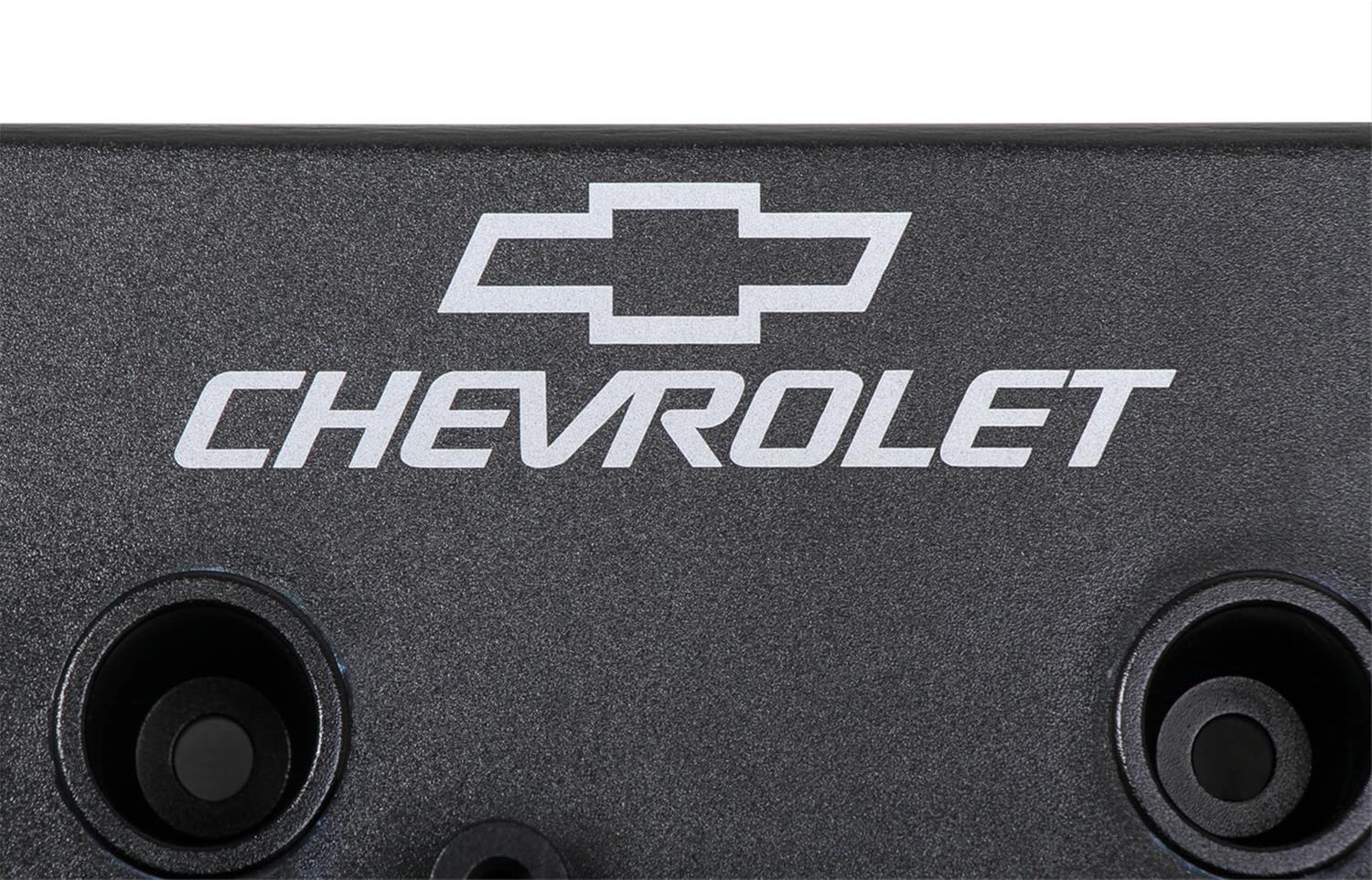 Holley Track Series Valve Covers 241-294 Covers, Series, Centerbolt, Chevrolet Logo, Cast Aluminum, Black Gloss, Baffled, Chevy, LS, 5.7L, 6.0L, 6.2L, 7.0L, Pair thumbnail 3