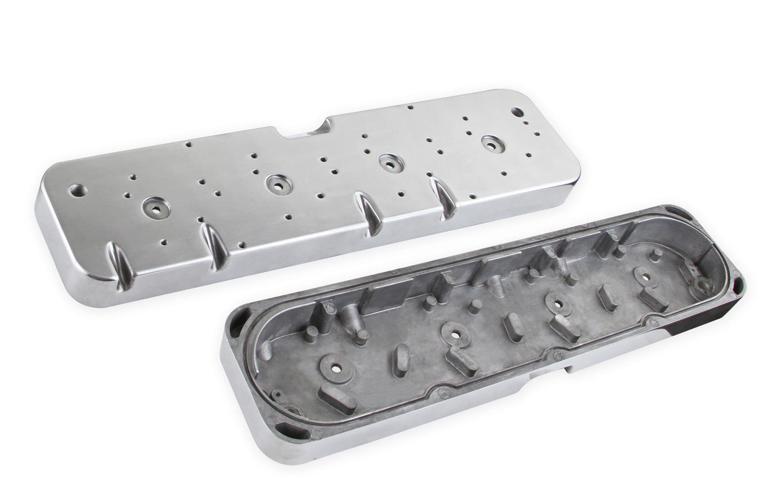 Holley LS Valve Cover Adapter Plates 241-296 Spacer and Adapters, Cover, Adapter, Perimeter Bolt, Cast Aluminum, 1.385 in. Thick, Polished, Chevy, LS, 4.8-7.0L, Kit thumbnail 4