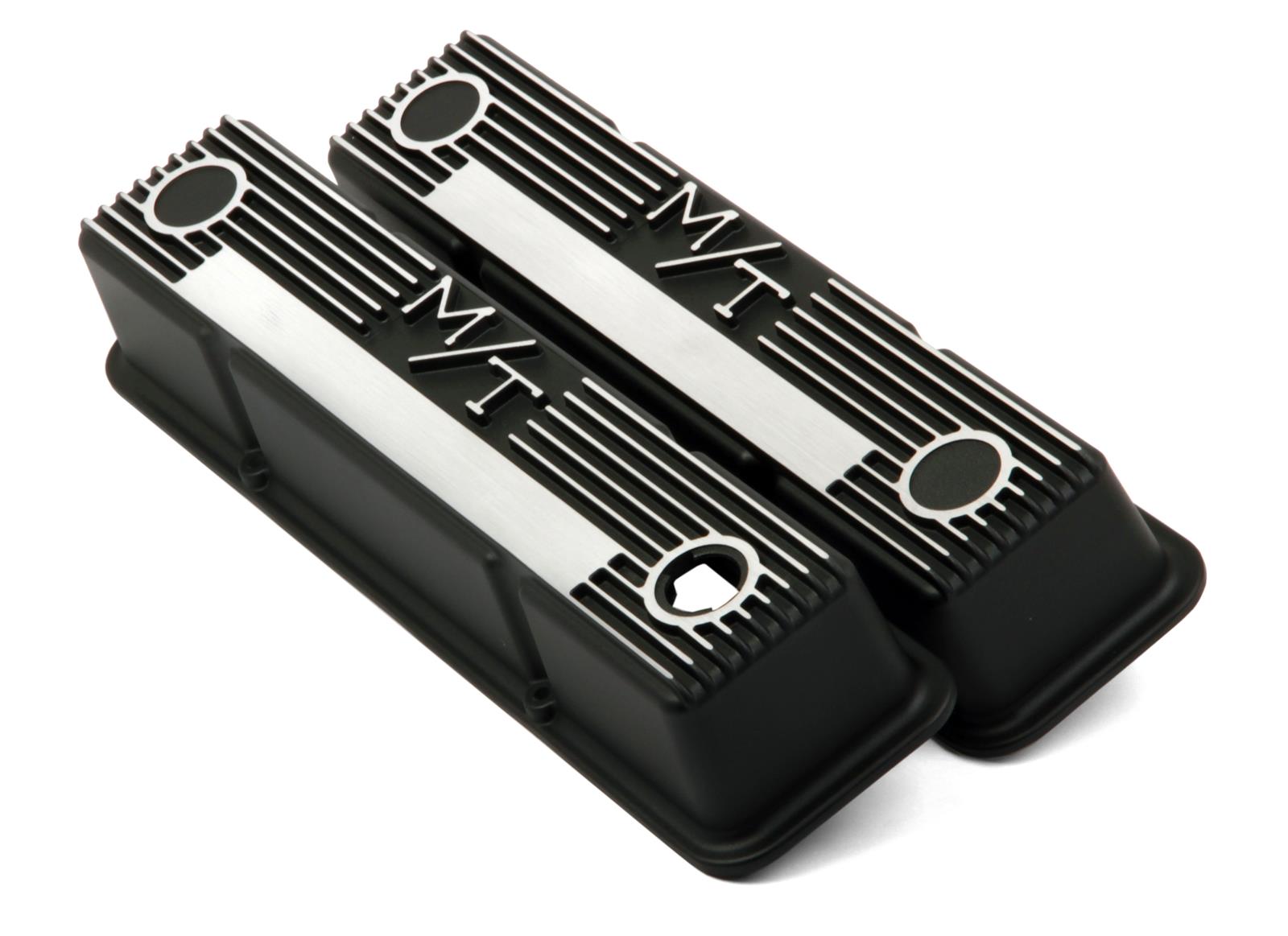 Holley M/T Valve Covers 241-83 Covers, M/T, Perimeter Bolt, Tall, Finned, Cast Aluminum, Black, Baffled, Chevy, 262ci, 267ci, 283ci, 305ci, 307ci, 327ci, 350ci, 400ci, Pair