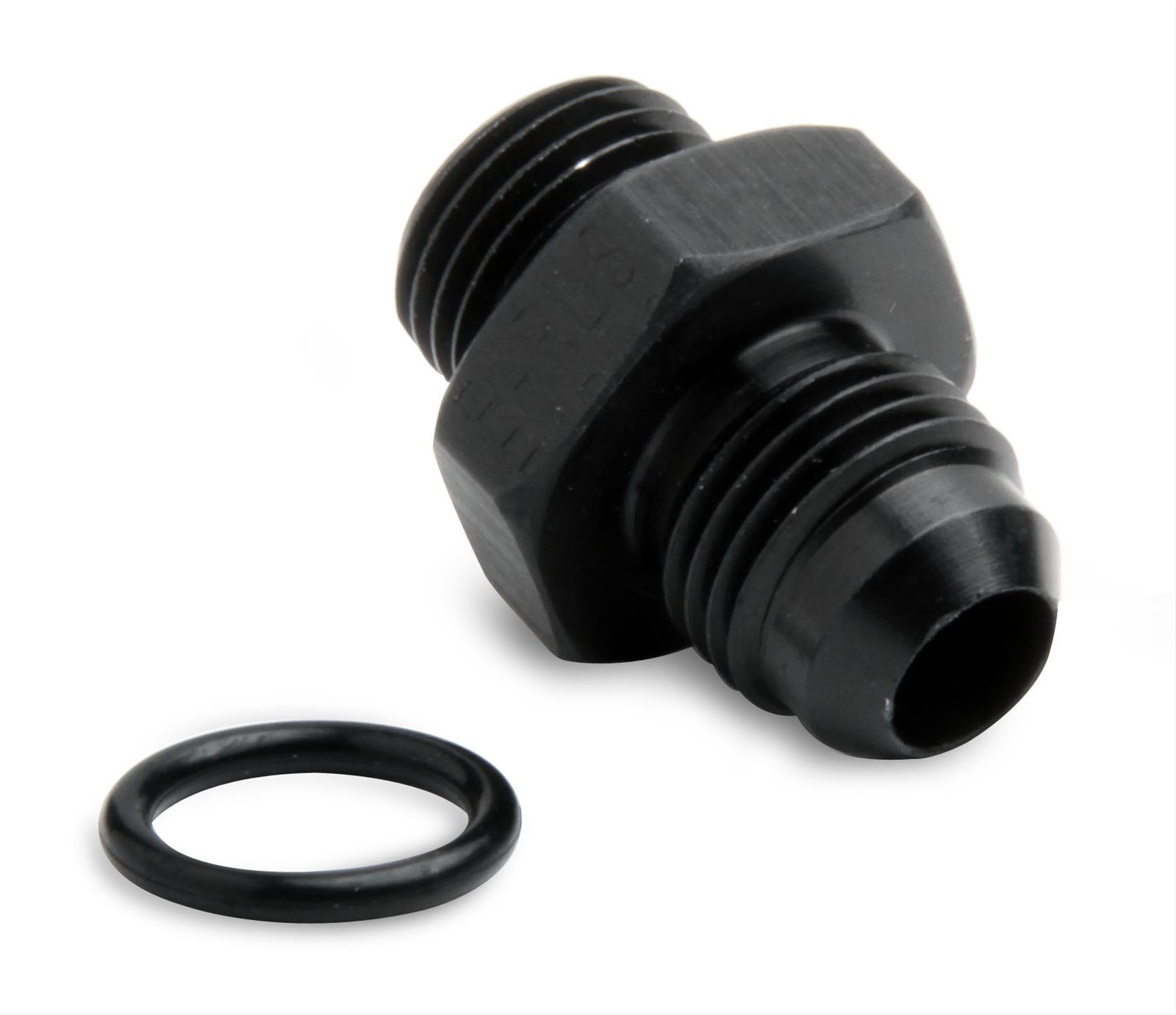 Holley AN to Straight Cut O-Ring Fittings 26-181 Fitting, Adapter, Cut, Straight, Aluminum, Black Anodized, -6 AN, -6 AN, Each