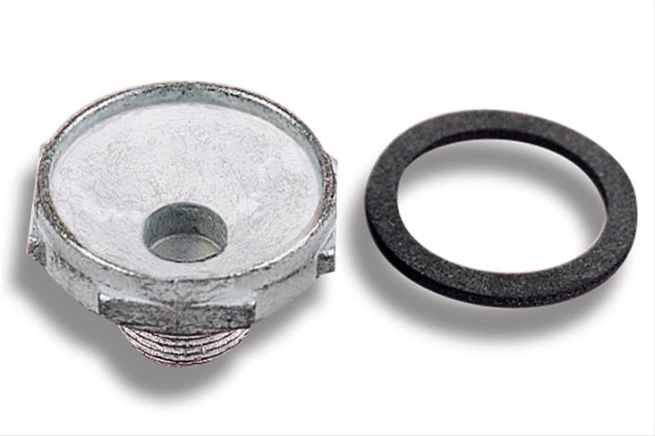 Holley Power Valve Plugs and Gaskets 26-36 Plugs, Valve, Block-off, 1/2 in.-28 Thread, Gasket Included, Model 2300, 4150, 4160, 4500, Each