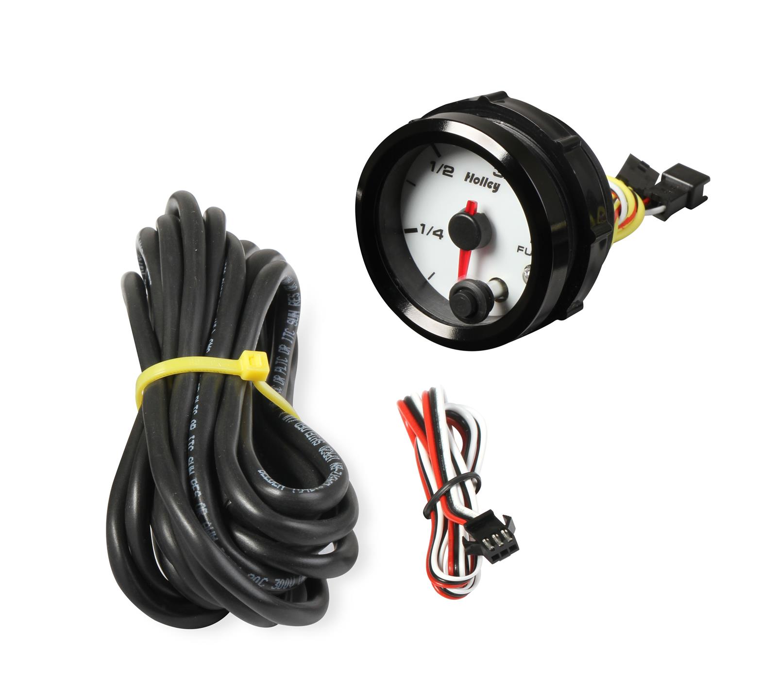 Holley Analog Standalone Gauges 26-614W Gauge, Standalone, Fuel Level, E-F, Programmable, 2 1/16 in. Diameter., Analog, Full Sweep, Illuminated, for Electrical Sending Unit, White Face, Each thumbnail 2