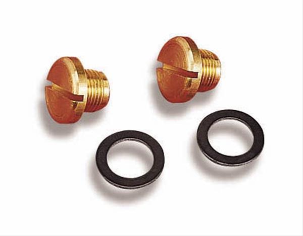 Holley Fuel Bowl Plugs 26-85 Plug Fittings, Bowl, 5/16 in.-24, Male Thread, Slotted, Brass, Natural, Pair thumbnail 2