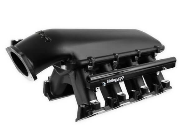 Holley EFI LS Hi-Ram Intake Manifolds 300-124BK Manifolds, EFI, Hi-Ram, Raised Rectangular Port Head, Multi-port, 92mm Bore, Standard Deck, Aluminum, Black Finish, Chevy, 7.0L, Each thumbnail 8