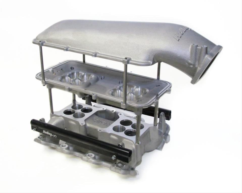 Holley EFI LS Mid-Rise Intake Manifolds 300-126 Manifolds, EFI, Mid-Rise, Cathedral Port Head, Multi-port, 92mm Bore, Standard Deck, Aluminum, Satin Finish, Chevy, 4.8-6.0L, Each thumbnail 6