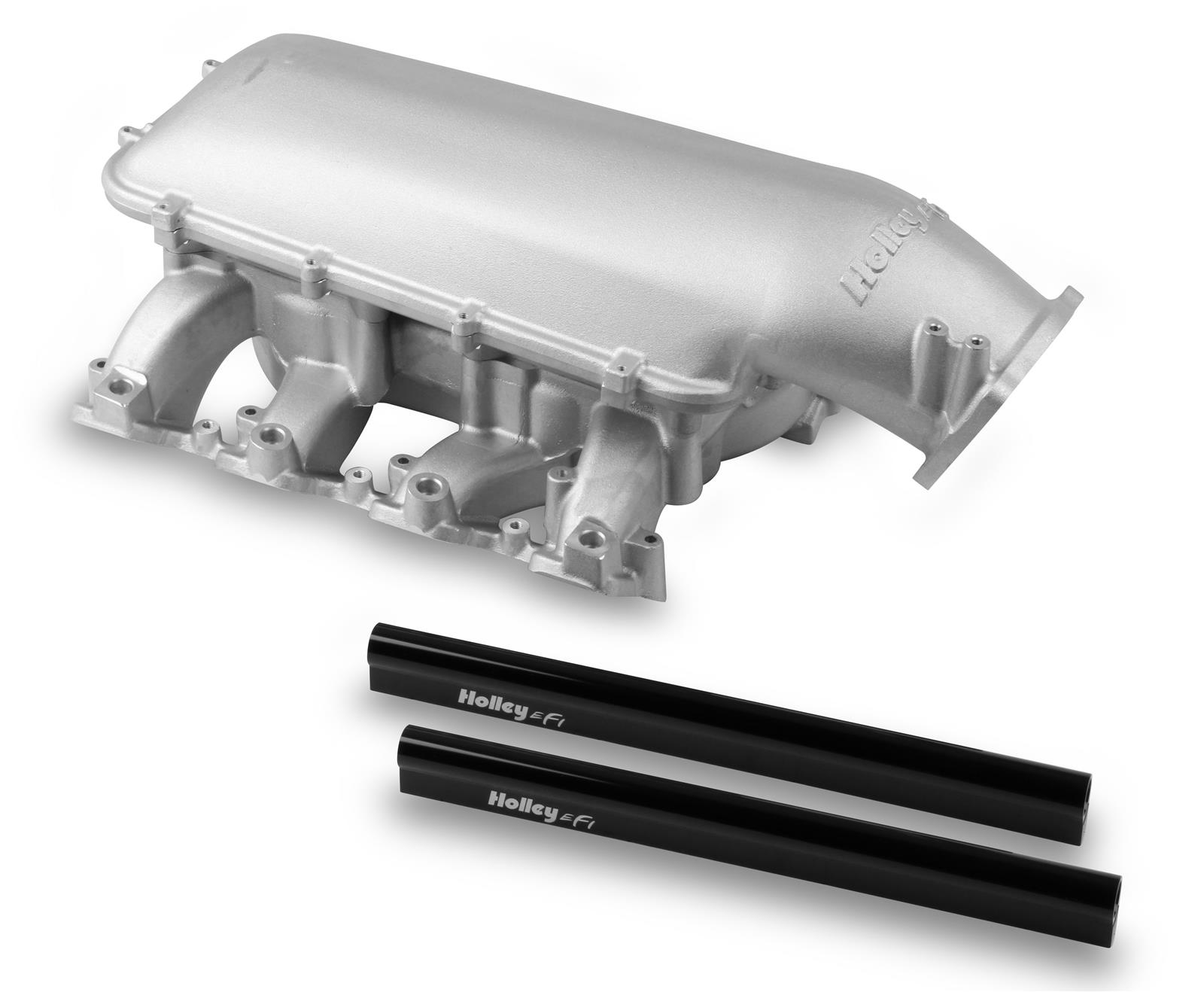 Holley EFI LS Mid-Rise Intake Manifolds 300-135 Manifolds, EFI, Mid-Rise, Rectangular Port Head, Multi-port, 1,500-6,500 RPM Range, Aluminum, Satin Finish, Chevy, 6.0L, 6.2L, Each
