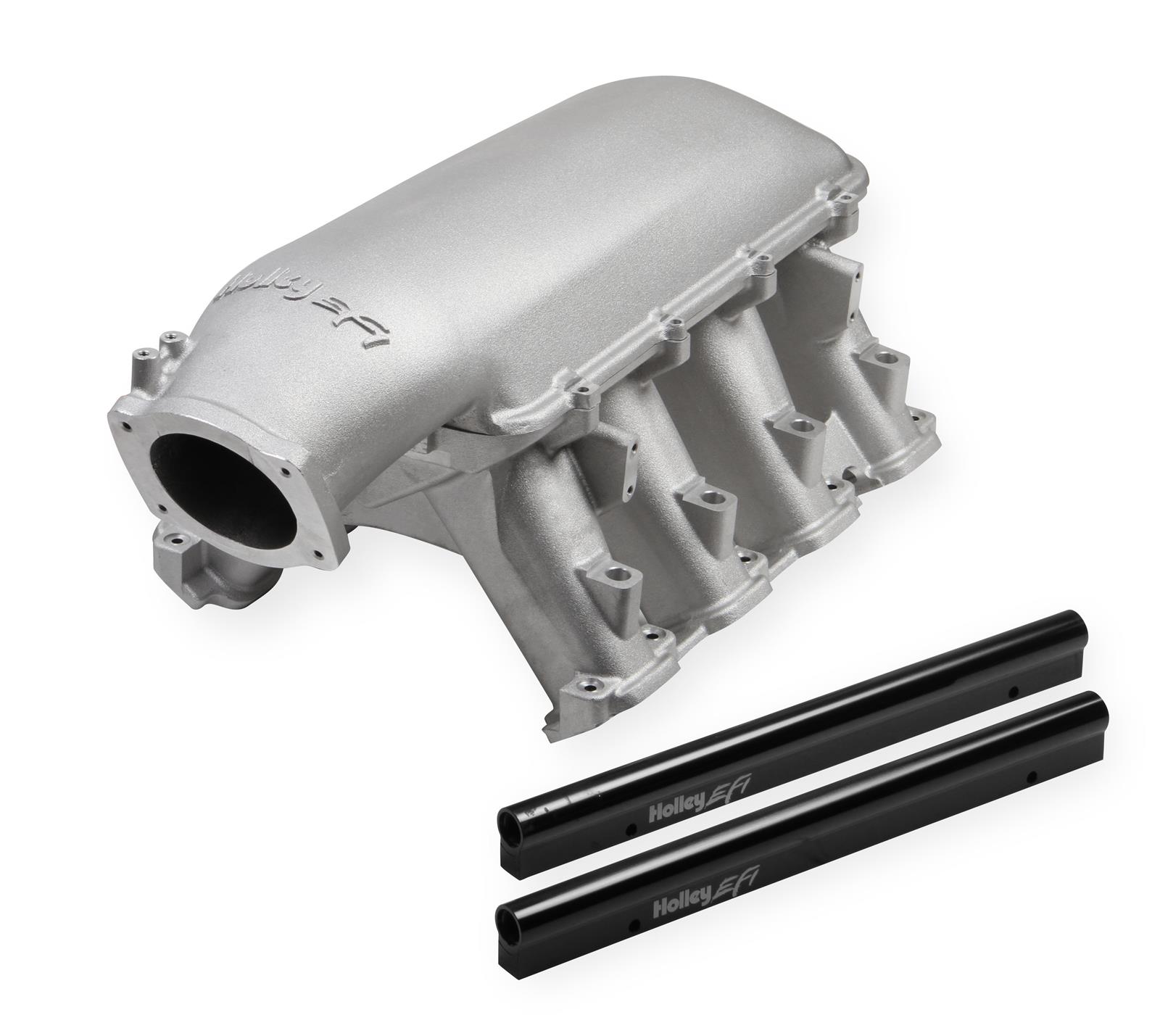 Holley EFI LT1 Gen V Hi-Ram Intake Manifolds 300-140 Manifolds, LT1, V, Hi-Ram, Direct Injection, 3,500-8,000 RPM, 105mm Bore, Standard Deck, Aluminum, Satin Finish, Chevy, 6.2L, Each