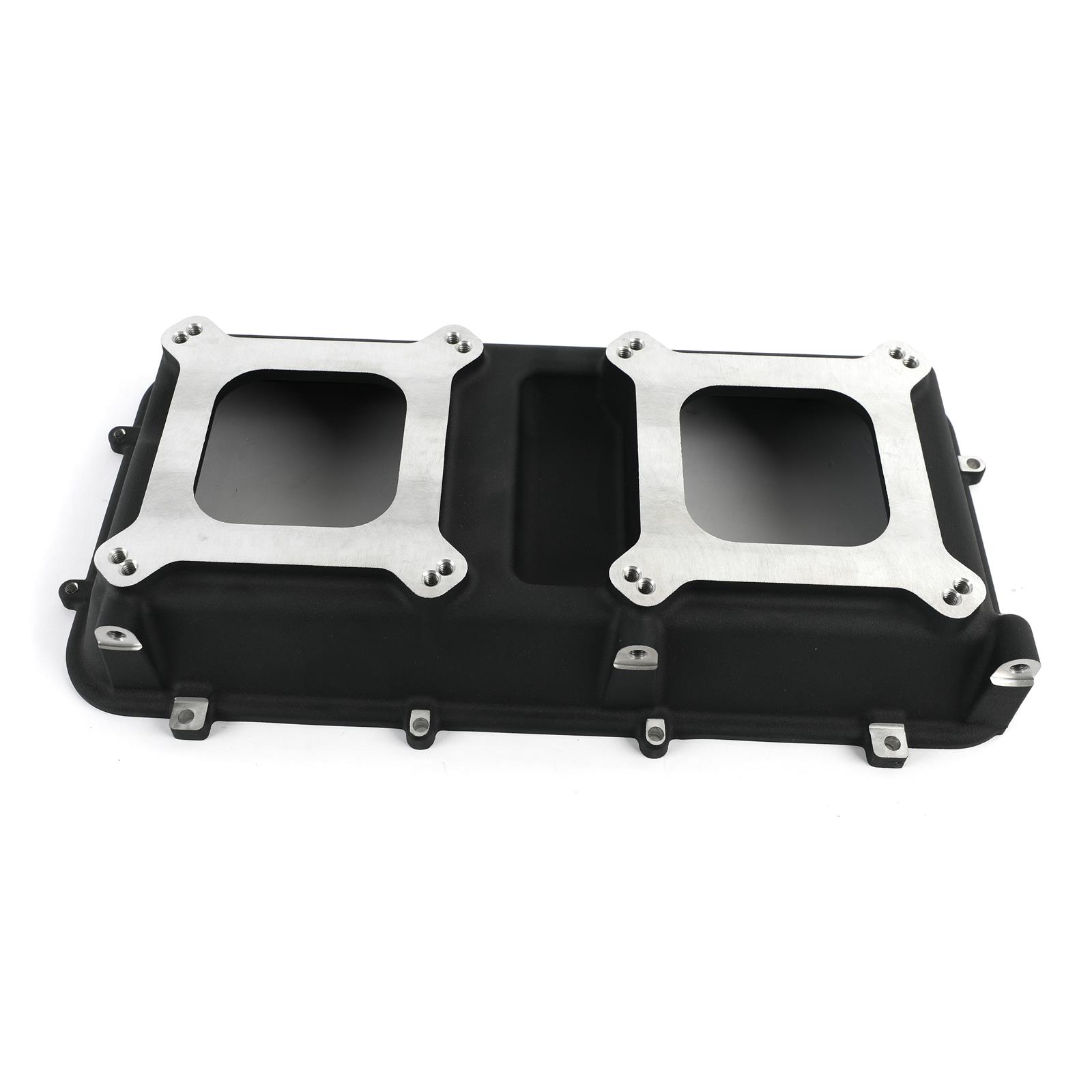 Holley Hi-Ram Intake Manifold Plenum Tops 300-207BK-2 Manifolds, Hi-Ram, Top Section Only, Standard Deck, Dual Carburetor, 4150 Flange, Aluminum, Black Finish, with O-ring Seals, Each
