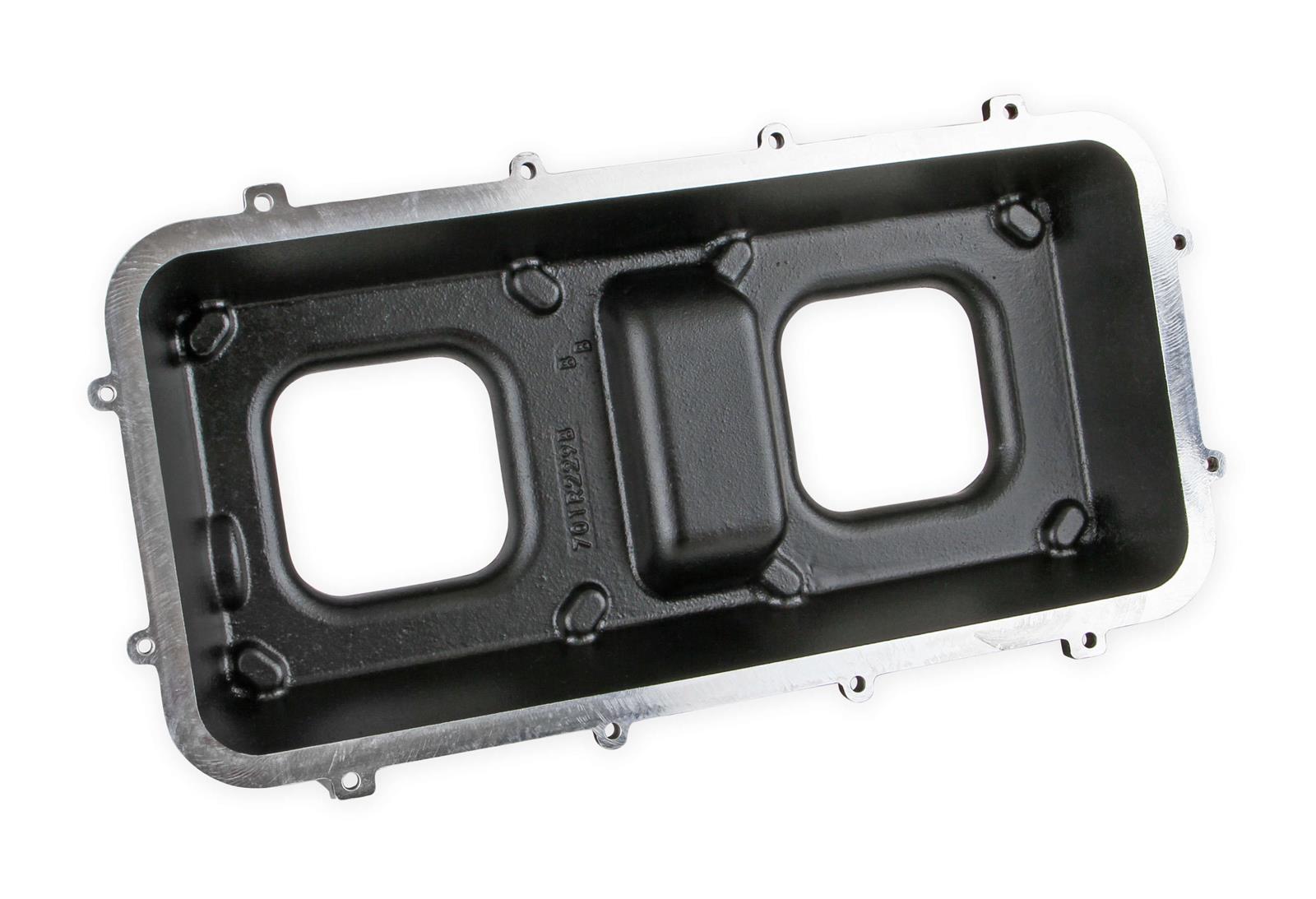 Holley LT Modular Hi-Ram Intake Manifold Tops 300-207BK Manifolds, Modular, Hi-Ram, Top Section Only, Standard Deck, Dual Carburetor, Tunnel Ram, Aluminum, Black Finish, Chevy, 6.2L, Each thumbnail 3
