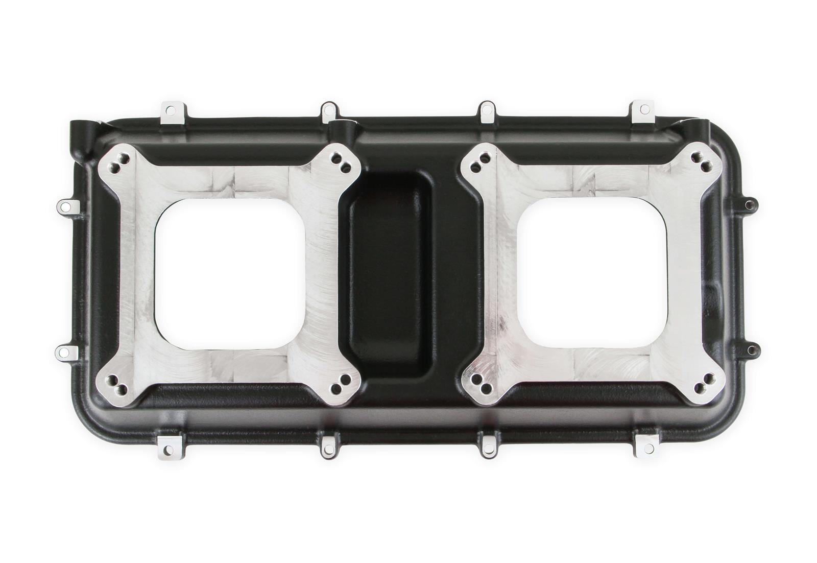 Holley LT Modular Hi-Ram Intake Manifold Tops 300-207BK Manifolds, Modular, Hi-Ram, Top Section Only, Standard Deck, Dual Carburetor, Tunnel Ram, Aluminum, Black Finish, Chevy, 6.2L, Each thumbnail 2