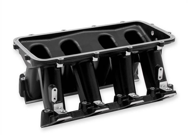 Holley EFI LS Hi-Ram Intake Manifold Bases 300-227BK Manifolds, EFI, LS, Hi-Ram, Base Only, Cathedral Port, Multi-port, Standard Deck, Aluminum, Black Finish, Chevy, 4.8L, 5.3L, 5.7L, 6.0L, Each thumbnail 4