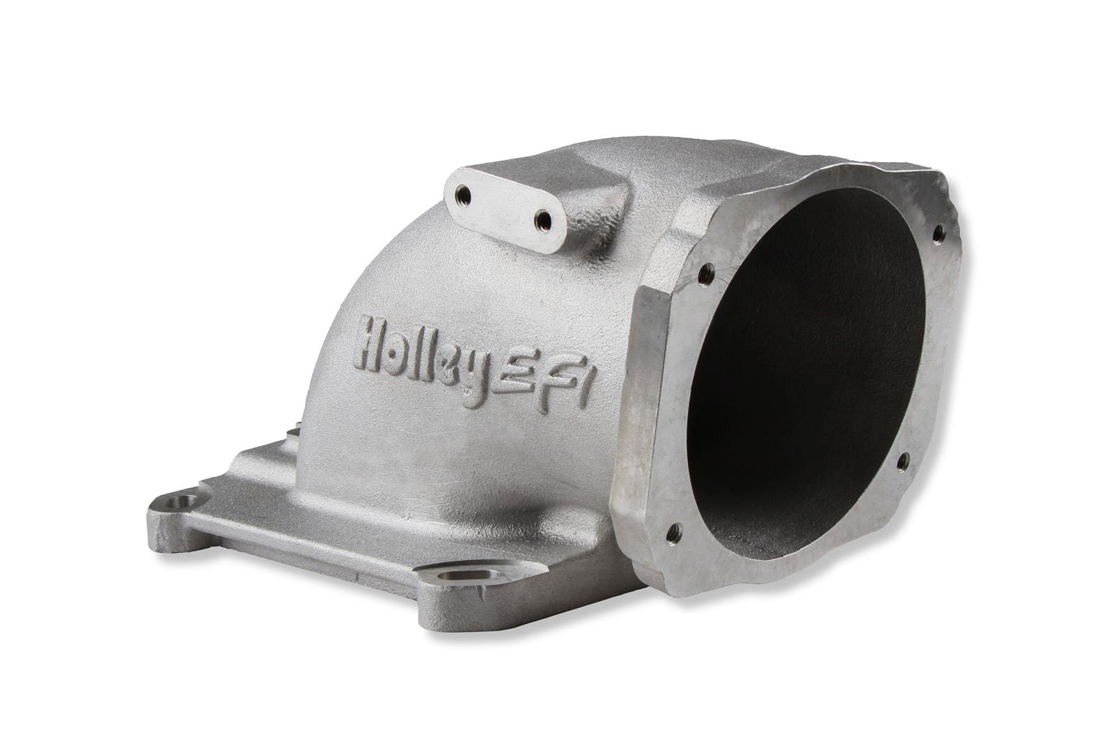 Holley Throttle Body Intake Elbows 300-240 Elbow, 105mm Bore Size, Aluminum, Natural, 5.12 in. Height, Each thumbnail 3