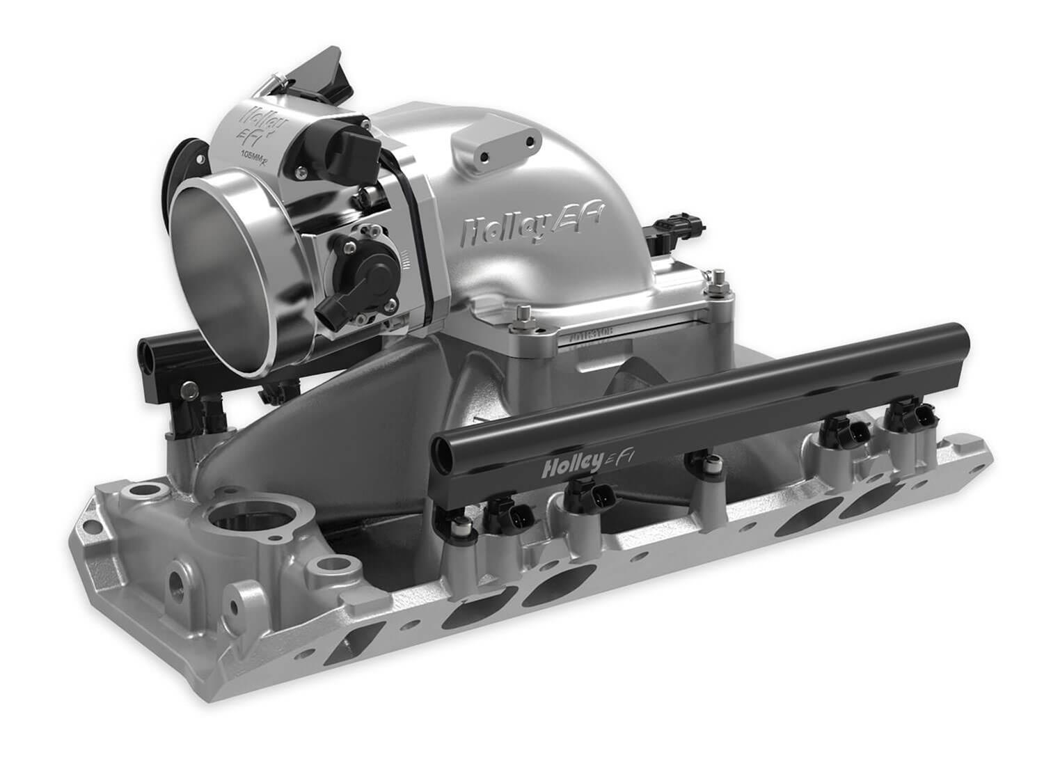 Holley Throttle Body Intake Elbows 300-240 Elbow, 105mm Bore Size, Aluminum, Natural, 5.12 in. Height, Each thumbnail 8
