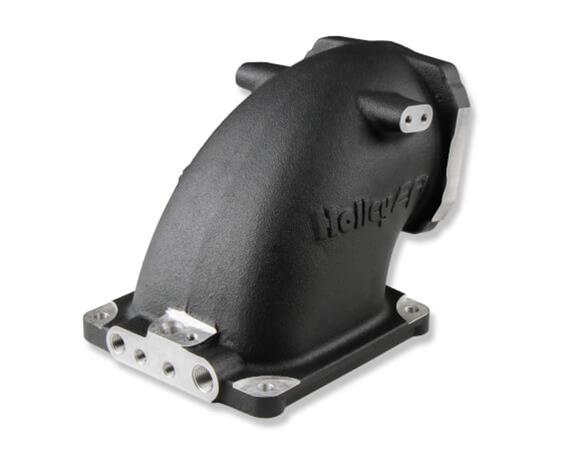 Holley Throttle Body Intake Elbows 300-240BK Elbow, 105mm Bore Size, Aluminum, Black, 5.12 in. Height, Each thumbnail 5