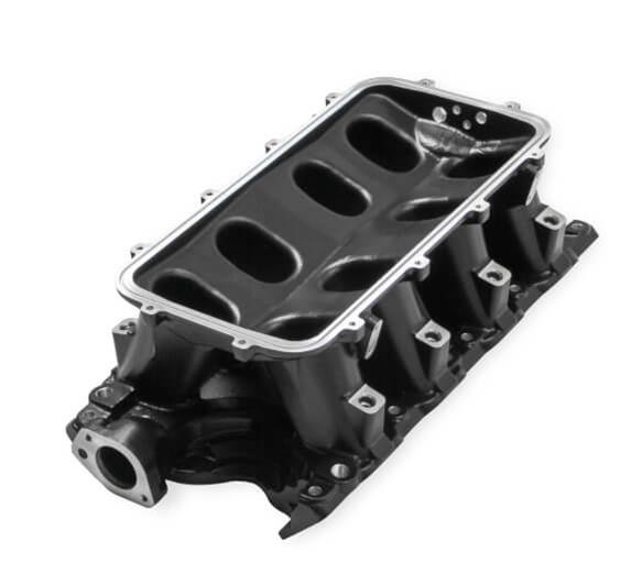Holley 351W Ford Hi-Ram EFI Intake Manifolds 300-242BK Manifolds, Ford, EFI, Multi-port, 1,500-7,000 RPM Range, 105mm Bore, Standard Deck, Aluminum, Black, Ford, 5.8L, Windsor, Kit thumbnail 3