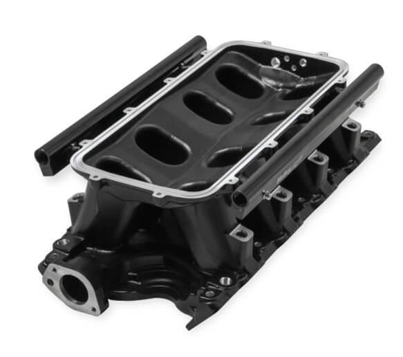 Holley Ford 351W Hi-Ram EFI Intake Manifold Bases 300-244BK Manifolds, Ford, EFI, Base Only, Multi-port, 1,500-7,000 RPM Range, Cast Aluminum, Black Finish, Ford, 5.8L, Windsor, Each thumbnail 4