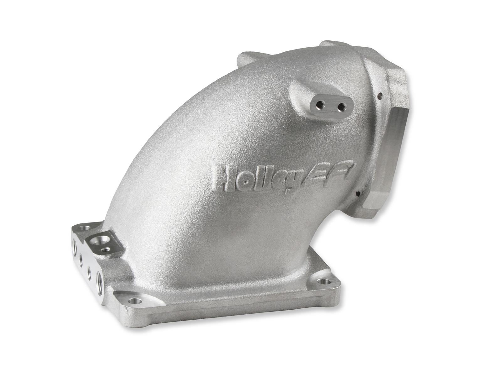 Holley Throttle Body Intake Elbows 300-248 Elbow, 105mm Bore Size, Aluminum, Natural, 4500 to GM LS Body, Each thumbnail 4