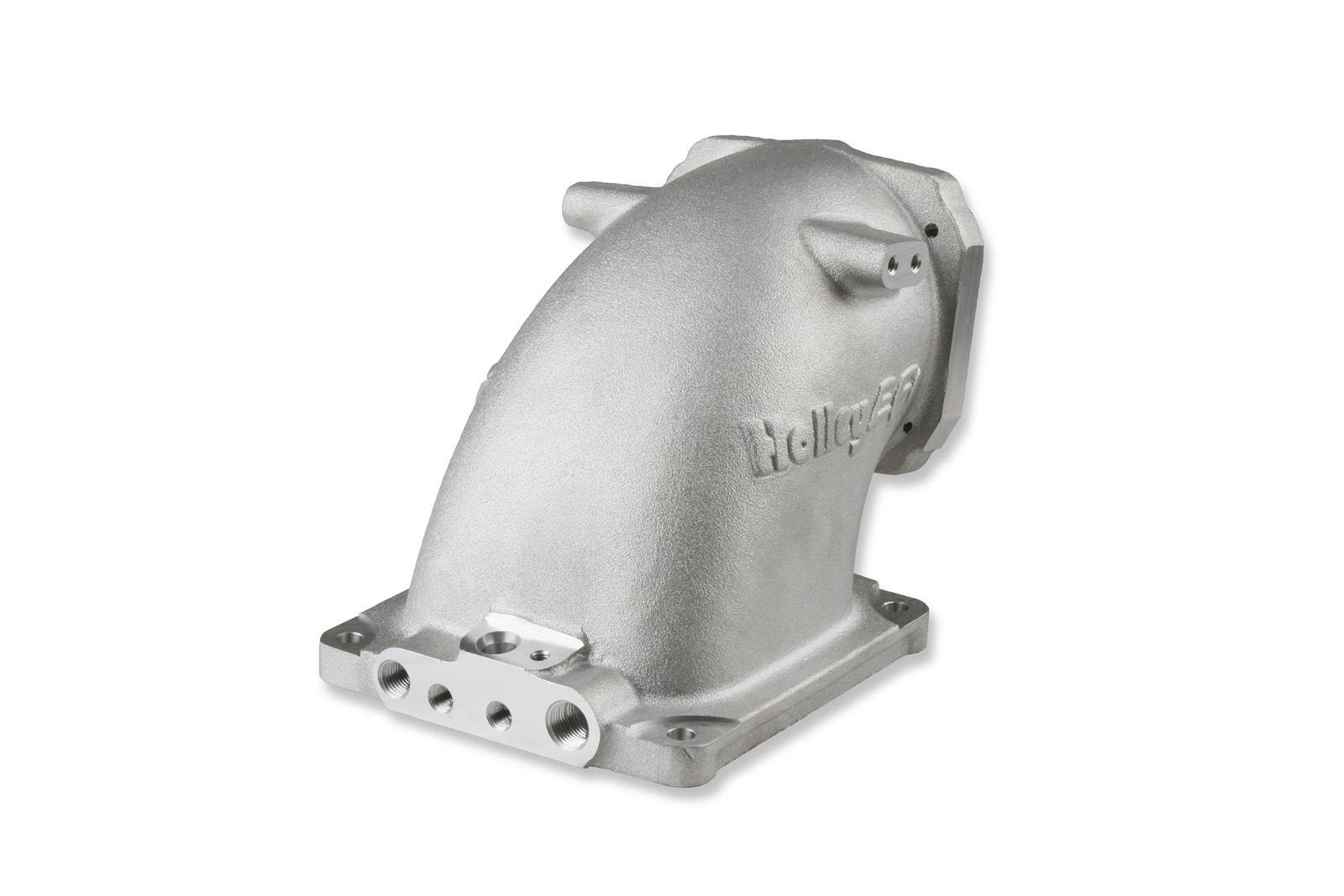 Holley Throttle Body Intake Elbows 300-248 Elbow, 105mm Bore Size, Aluminum, Natural, 4500 to GM LS Body, Each thumbnail 6