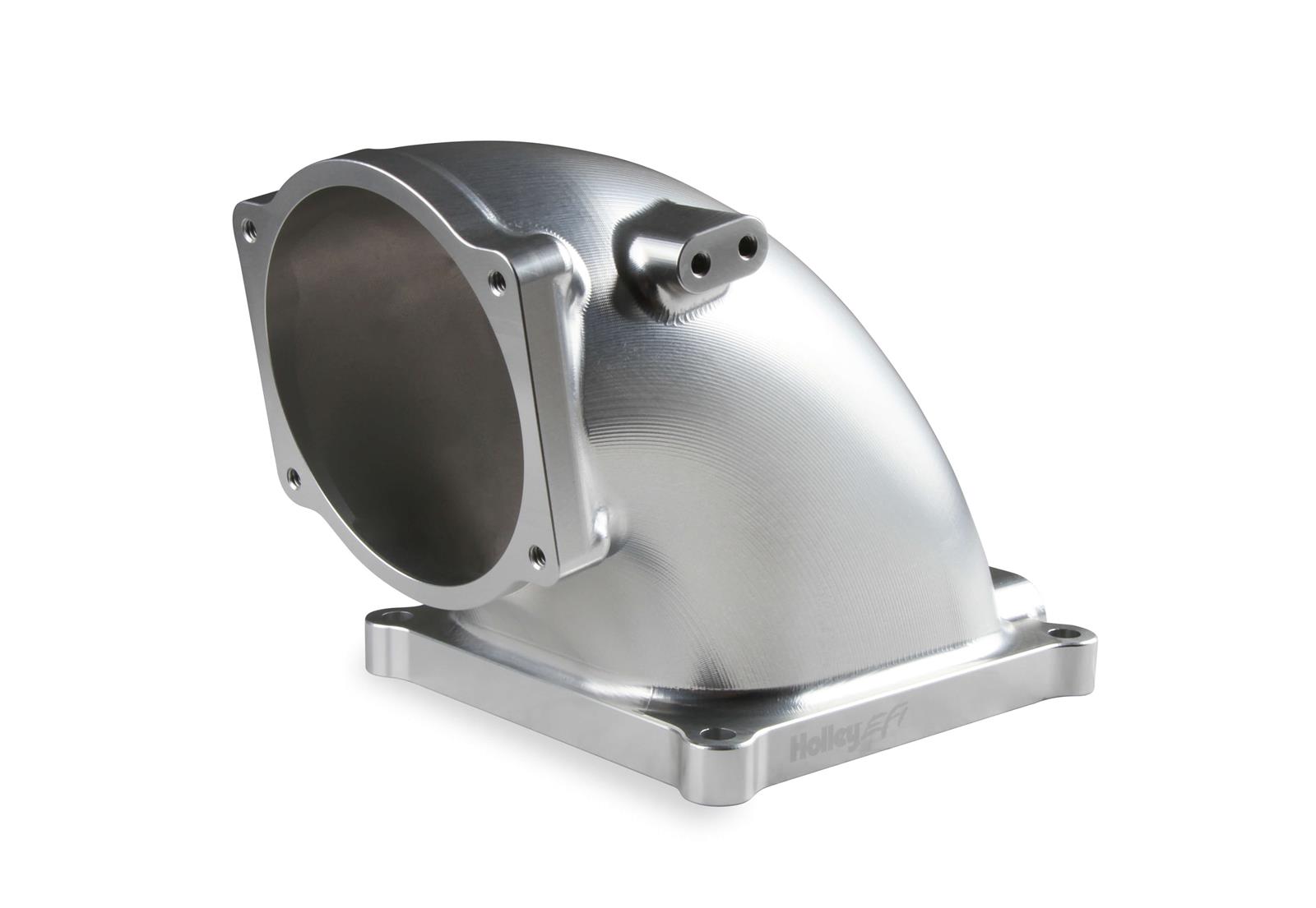 Holley Throttle Body Intake Elbows 300-253 Elbow, 105mm Bore Size, 4500 to LS1, Aluminum, Natural, 6.30 in. Height, Each thumbnail 4
