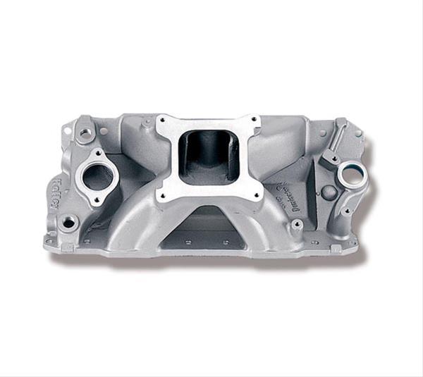 Holley Strip Dominator Intake Manifolds 300-25 Manifolds, Dominator, High Rise, Square Bore, Single Carburetor, Standard Deck, Single Plane, Aluminum, Satin, Chevy, 262-400ci, Each