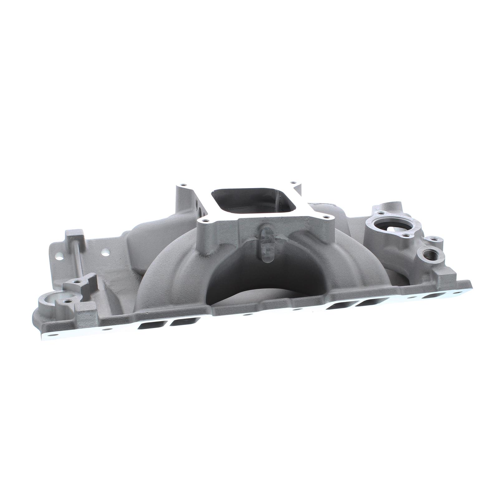Holley Single Plane Carbureted Intake Manifolds 300-261 Manifolds, Carbureted, Aluminum, Natural, 5.280 in. Height, 4-barrel Square Bore, Chevy, Small Block, Each