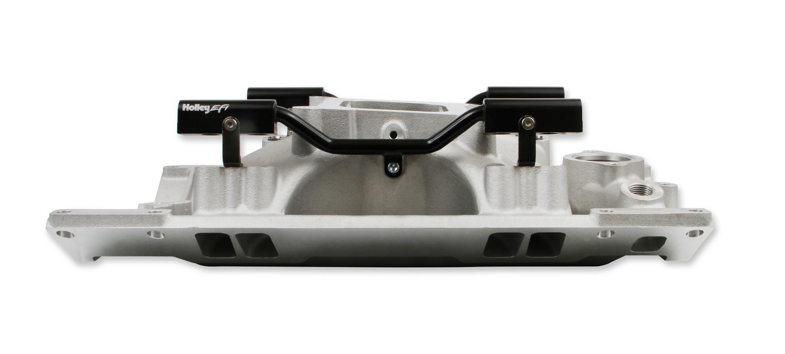 Holley EFI Intake Manifolds 300-263 Manifolds, EFI, Vortec Intake, Multi-port, 2,500-7,500 RPM Range, Cast Aluminum, Satin Finish, 4150 Flange, Fuel Rails, Chevy, 4.3-6.6L, Each thumbnail 3