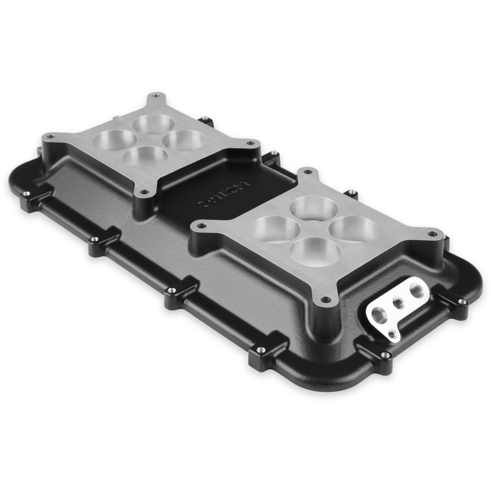 Holley LS Modular Mid-Rise Intake Adapter Plates 300-267BK Manifold Adapters, Modular, Intake, Plate, Cathedral Port Head, Aluminum, Black Finish, Fasteners, Chevy, LS, 4.8-7.0L, Kit thumbnail 5