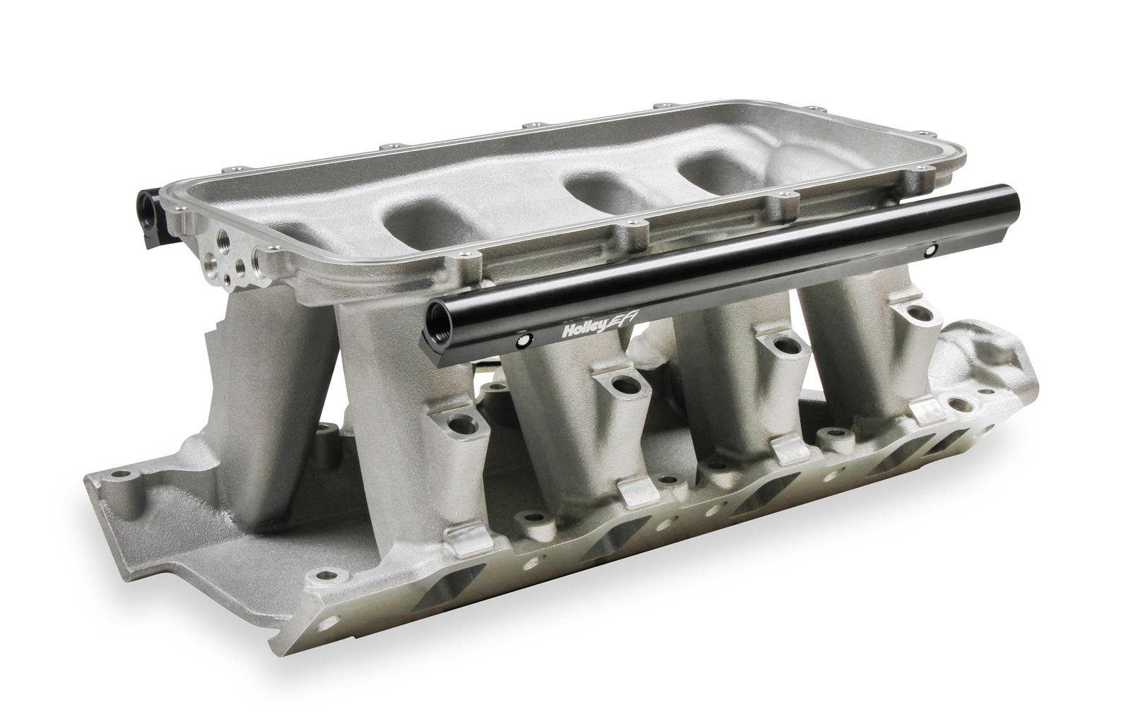 Holley SBF Hi-Ram EFI Intake Manifold Bases 300-274 Manifolds, HiRam, EFI, Multi-port, 1,500-7,000 RPM Range, Base Only, Aluminum, Satin, Ford, 4.7L, 5.0L, Windsor, 8.200 in. Deck Height, Kit thumbnail 2