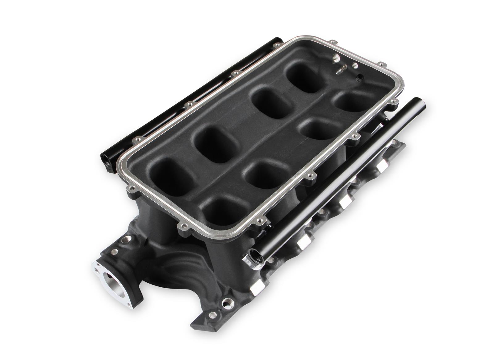 Holley SBF Hi-Ram EFI Intake Manifold Bases 300-274BK Manifolds, HiRam, EFI, Multi-port, 1,500-7,000 RPM Range, Base Only, Aluminum, Black, Ford, 4.7L, 5.0L, Windsor, 8.200 in. Deck Height, Kit thumbnail 2