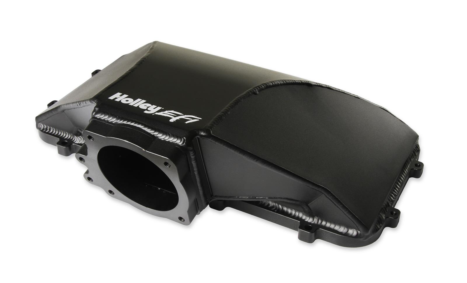 Holley EFI Ford Fabricated Hi-Ram Intake Manifold Tops 300-281 Manifolds, Fabricated, Hi-Ram, Throttle Body, Top Only, 95mm Bore, Aluminum, Black Finish, Ford, 5.0L, Windsor, Kit thumbnail 4
