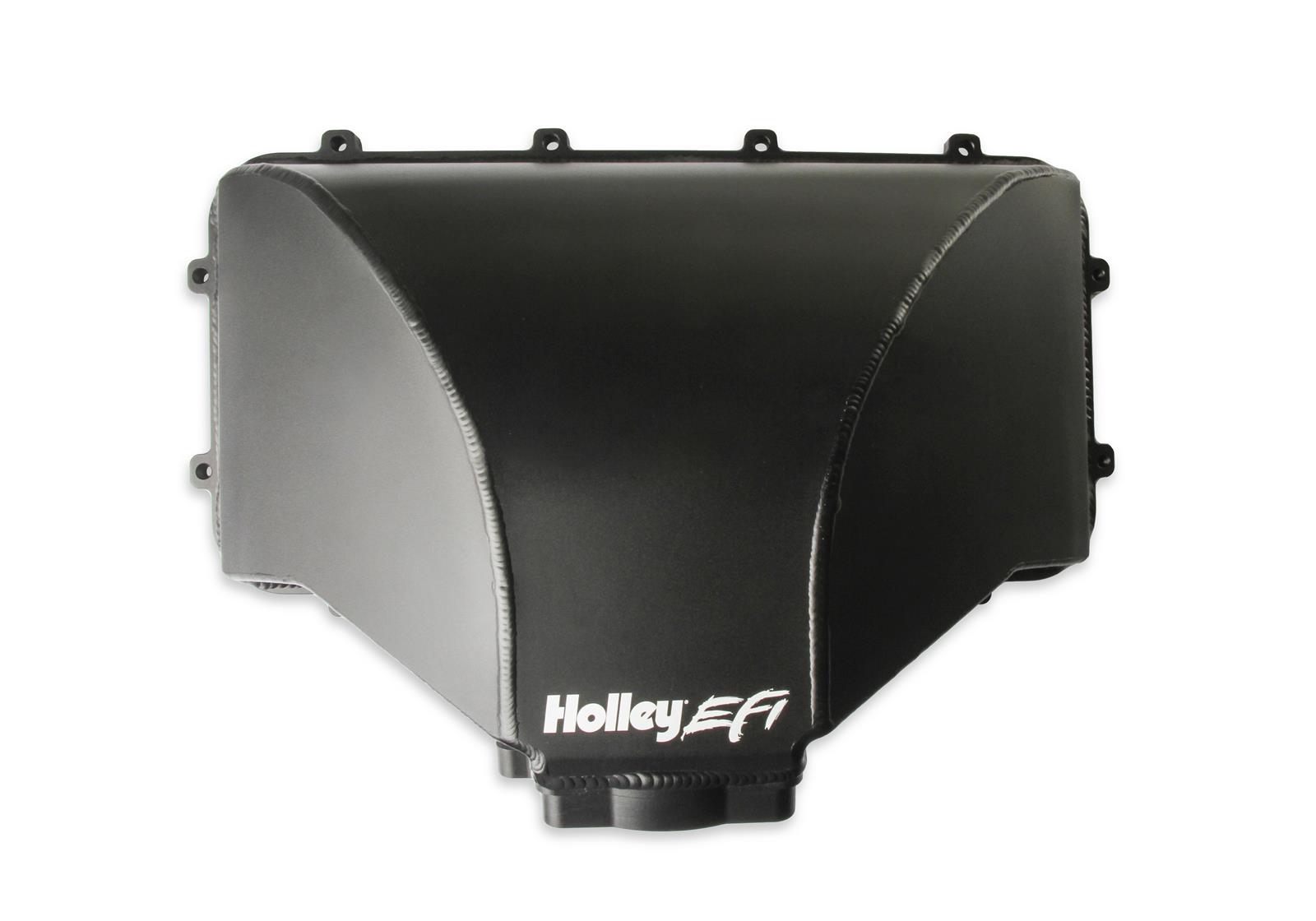 Holley EFI Ford Fabricated Hi-Ram Intake Manifold Tops 300-281 Manifolds, Fabricated, Hi-Ram, Throttle Body, Top Only, 95mm Bore, Aluminum, Black Finish, Ford, 5.0L, Windsor, Kit thumbnail 3