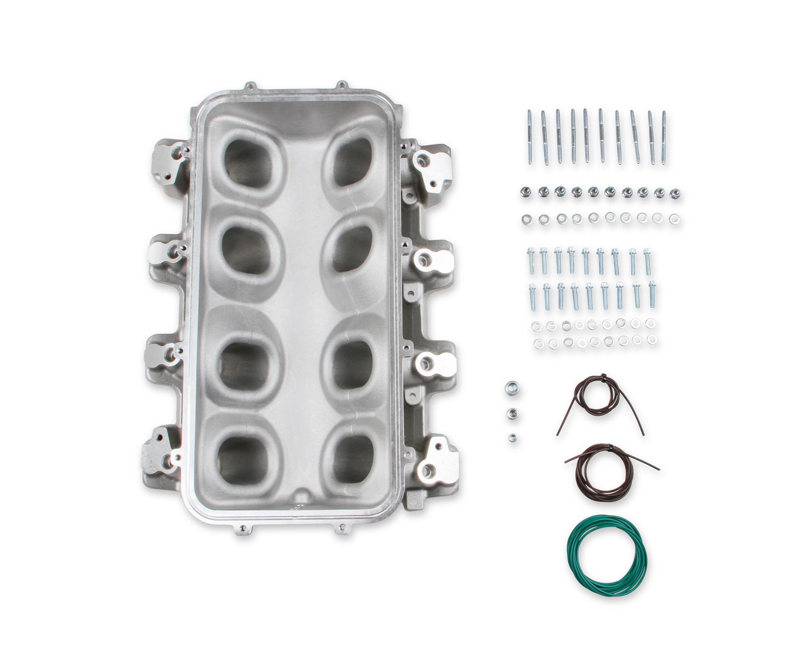 Holley LS Modular Lo-Ram EFI Intake Manifolds 300-600 Manifolds, Modular, EFI, Base Only, Multi-port, -8 AN, O-ring Female, Fuel Rails, Runners, Aluminum, Natural, Chevy, 4.8-6.0L, Each