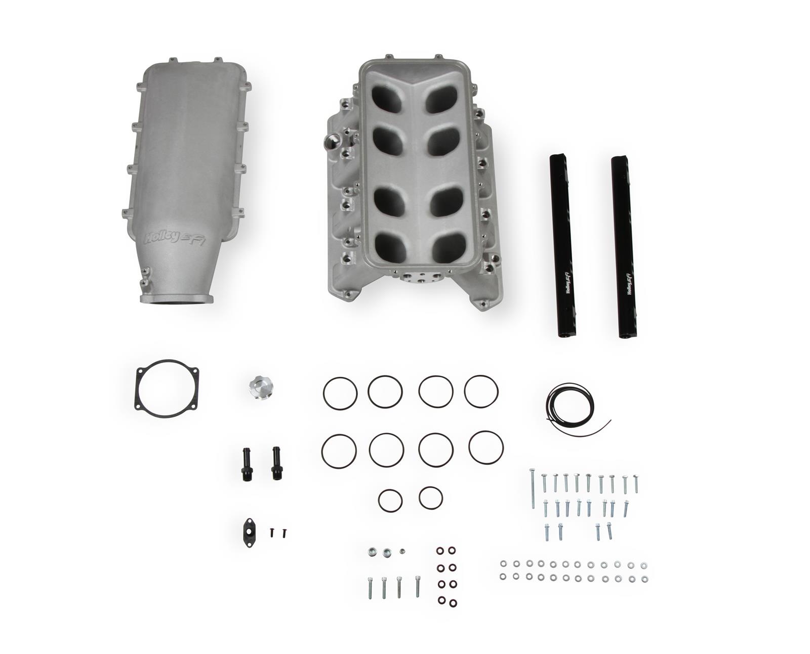 Holley EFI Gen III Hemi Hi-Ram Intake Manifolds 300-651 Manifolds, III, EFI, Multi-port, 105mm, Standard Deck, Aluminum, Satin Finish, Chrysler, Dodge, Jeep, 5.7L, 6.1L, 6.4L, Each