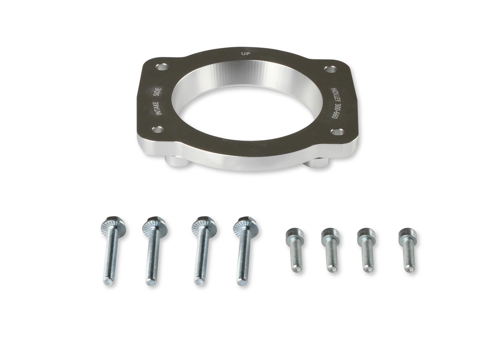 Holley EFI Throttle Body Adapters 300-660 Adapter, GM LS Intake Manifold to Mopar Gen III 80mm Body, Aluminum, Each thumbnail 3