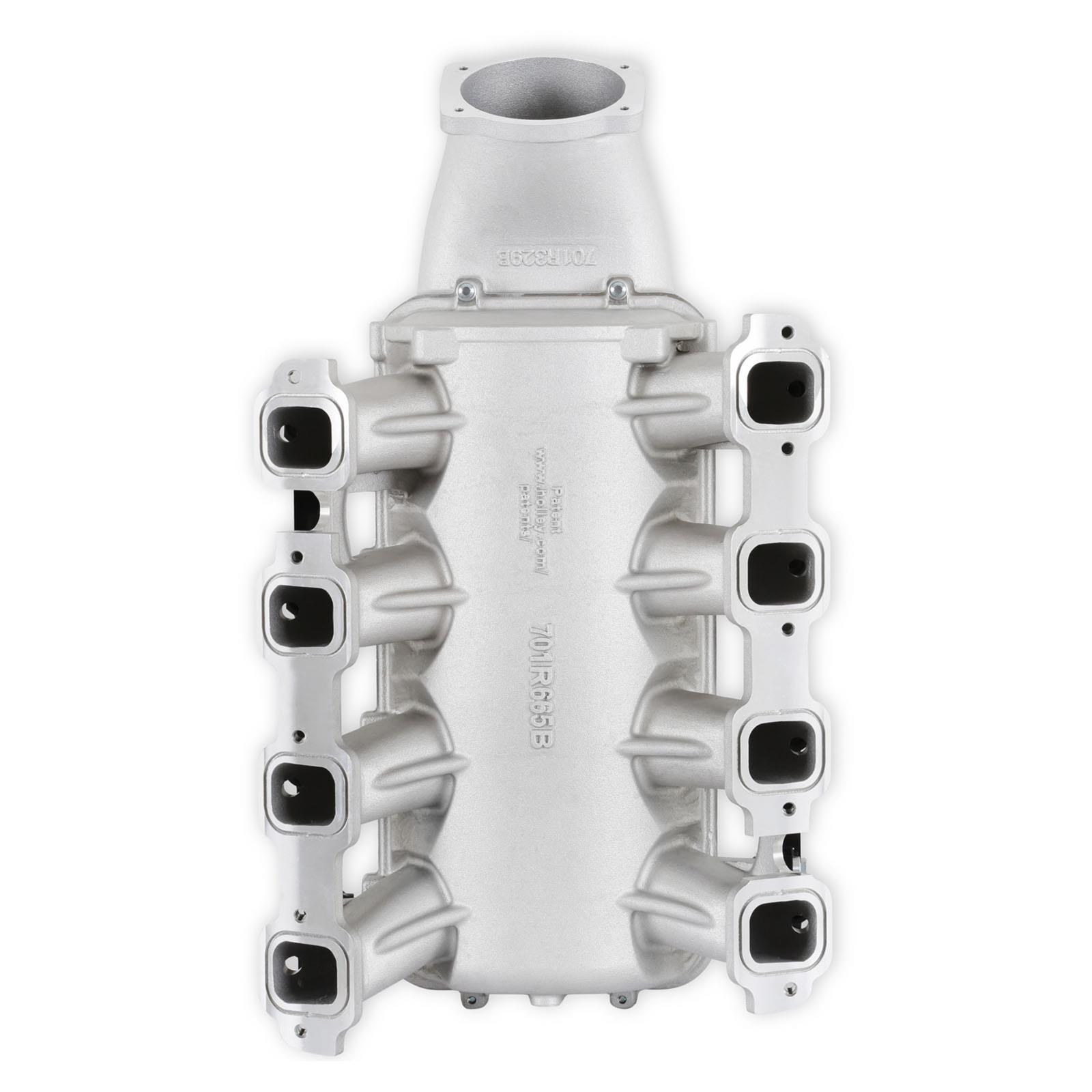 Holley EFI LT1 Gen V Lo-Ram Intake Manifolds 300-718 Manifolds, EFI, LT1, V, Lo-Ram, Multi-port Injection, 105mm Bore, Standard Deck, Aluminum, Satin Finish, Chevy, 5.3L, 6.2L, Each