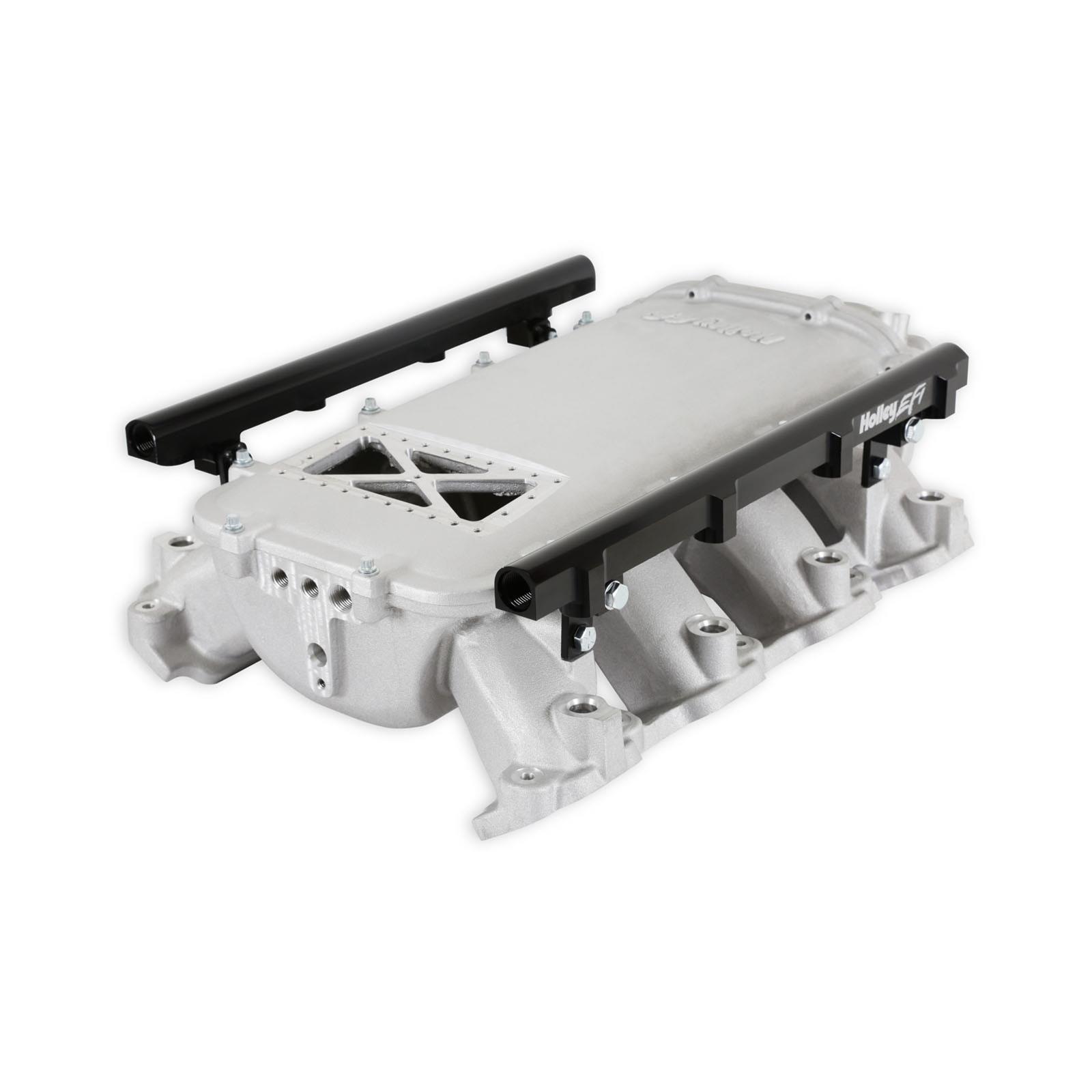 Holley EFI LT1 Gen V Ultra Lo-Ram Intake Manifolds 300-719 Manifolds, EFI, LT1, V, Lo-Ram, Burst Panel Flange, Multi-port Injection, 105mm Bore, Aluminum, Satin, Chevy, 5.3L, 6.2L, Each thumbnail 4