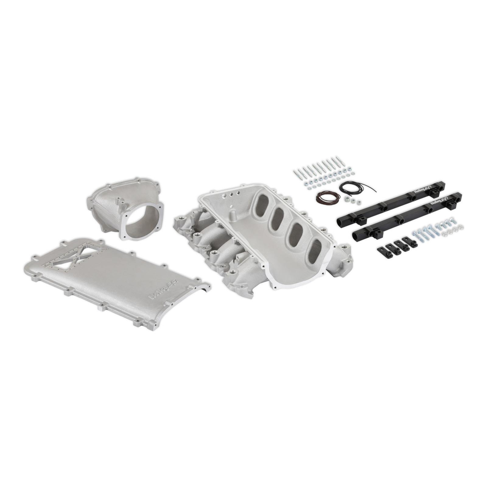 Holley EFI LT1 Gen V Ultra Lo-Ram Intake Manifolds 300-719 Manifolds, EFI, LT1, V, Lo-Ram, Burst Panel Flange, Multi-port Injection, 105mm Bore, Aluminum, Satin, Chevy, 5.3L, 6.2L, Each thumbnail 9