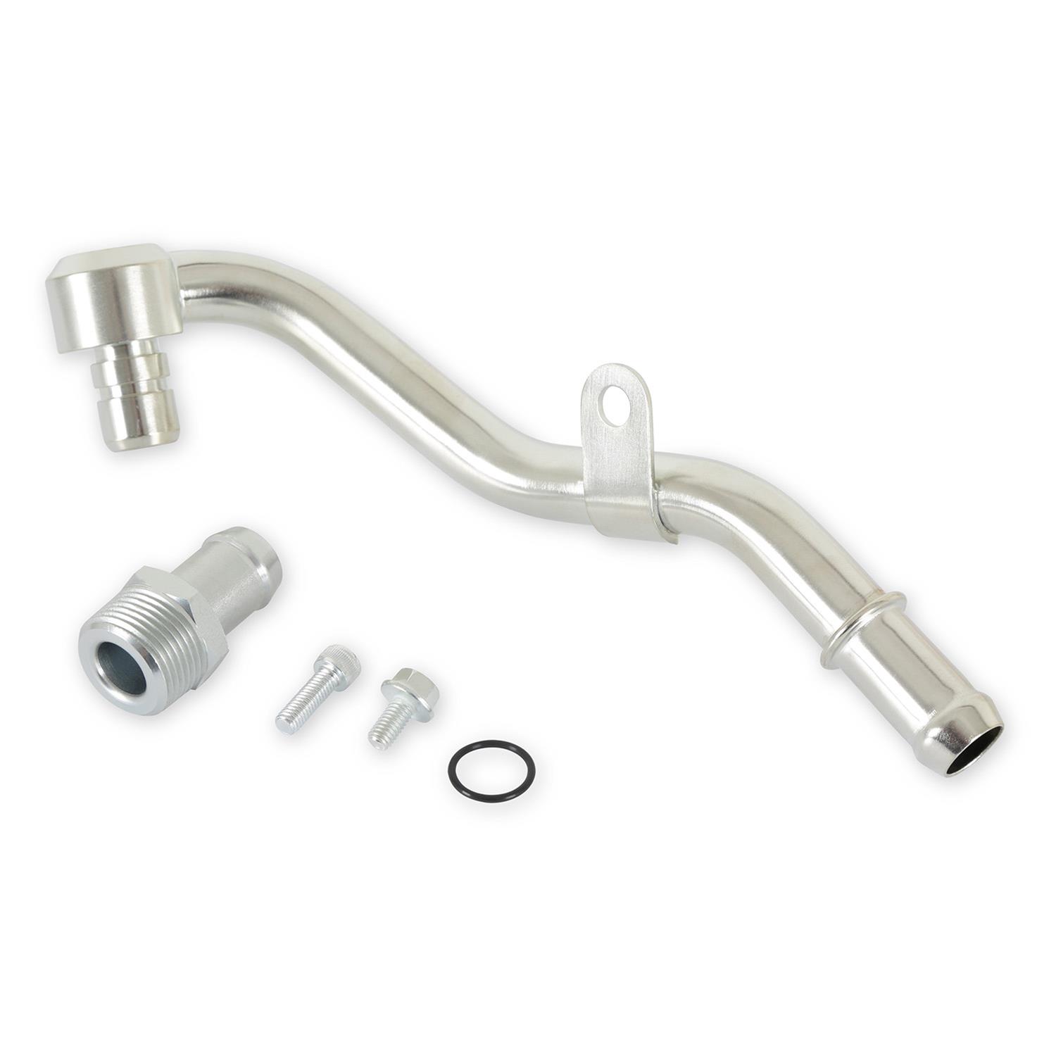 Holley Heater Hose Adapters 300-901 Adapters, Hose, Steel, Zinc Plated, Barb, Fitting, O-ring, with Hardware, for High Mount Accessory Drive, Ford, 7.3L, Each